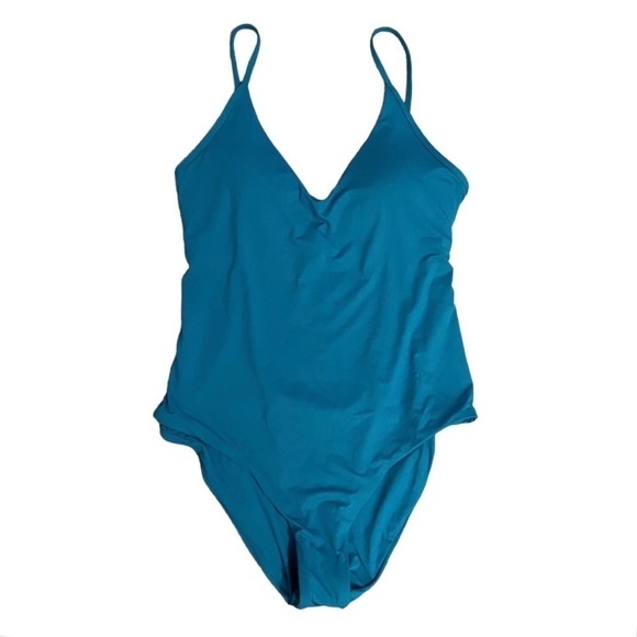 Becca V-Neck Plunge Back One Piece Swimsuit NWOT - Picture 1 of 6